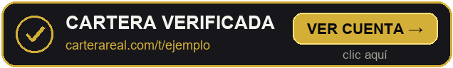 Cartera verificada por el bróker — @ejemplo